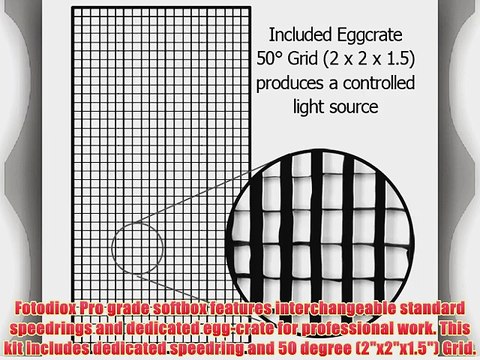 Fotodiox Pro 48x72 Softbox PLUS Grid / Eggcrate for Studio Strobe / Flash with Soft Diffuser