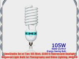 LimoStudio Set of Two 105 Watt 6500 K Fluorescent Daylight Balanced Light Bulb for Photography