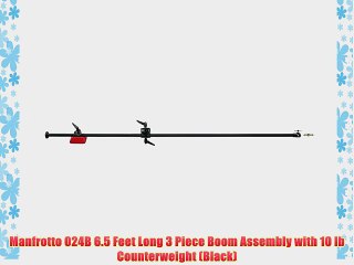 Manfrotto 024B 6.5 Feet Long 3 Piece Boom Assembly with 10 lb Counterweight (Black)