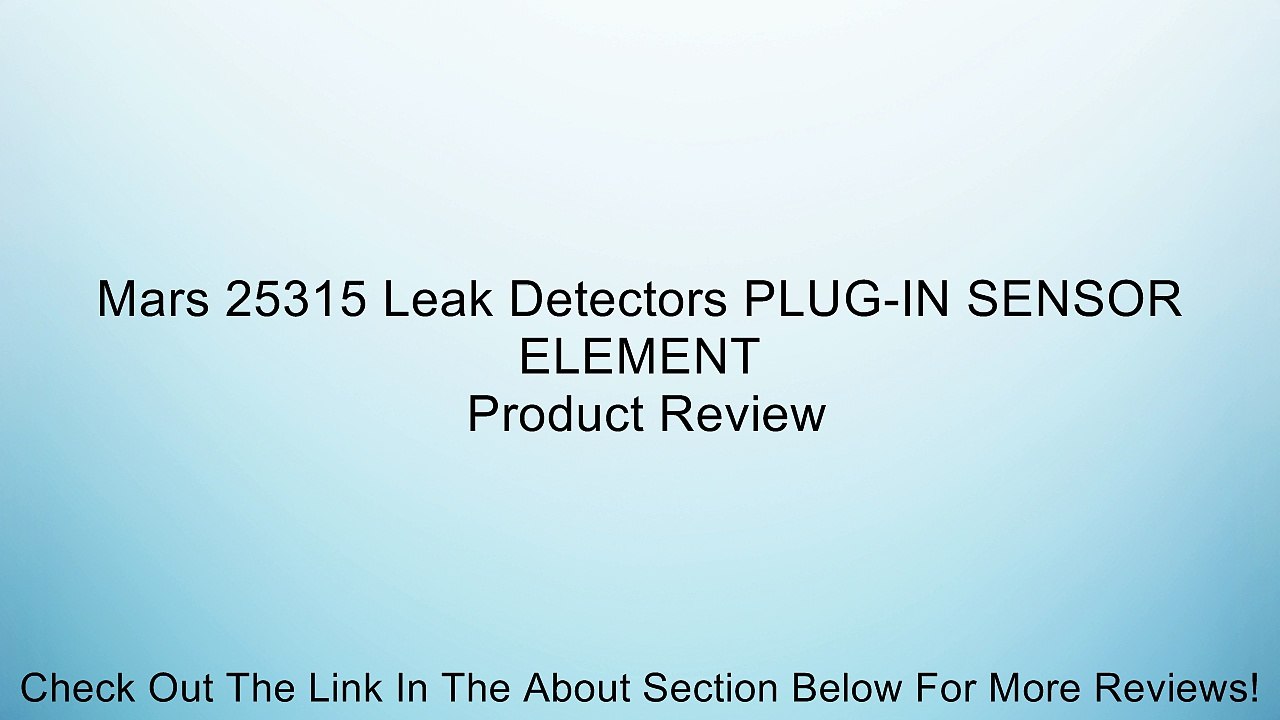 Mars 25315 Leak Detectors PLUG-IN SENSOR ELEMENT Review
