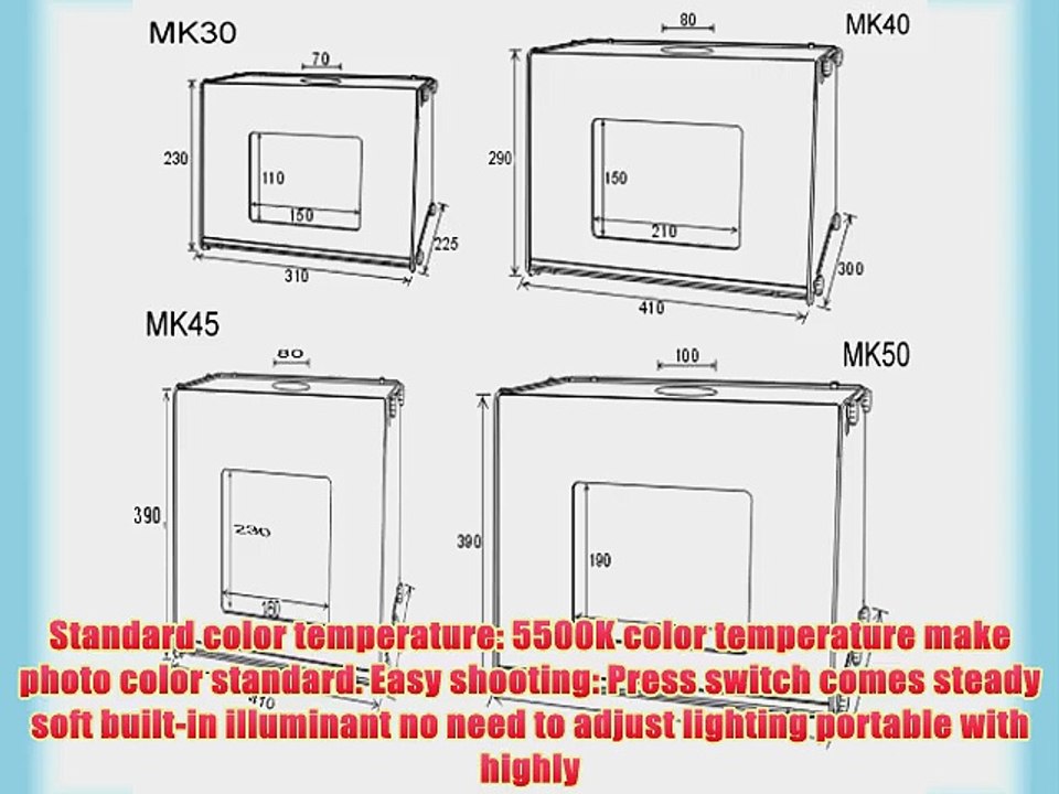 Portable Mini SANOTO 16x16 Photo Photography Studio Light Box Softbox Kit MK45 110V HOT