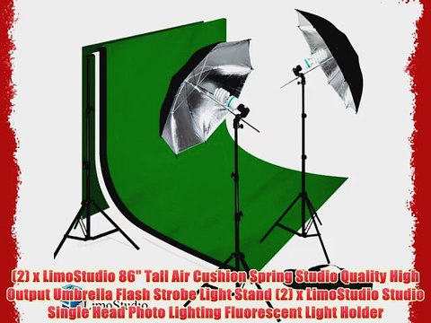 LimoStudio PHOTOGRAPHY STUDIO LIGHTING KIT BLACK UMBRELLA LIGHT MUSLIN BACKDROP WHITE BLACK