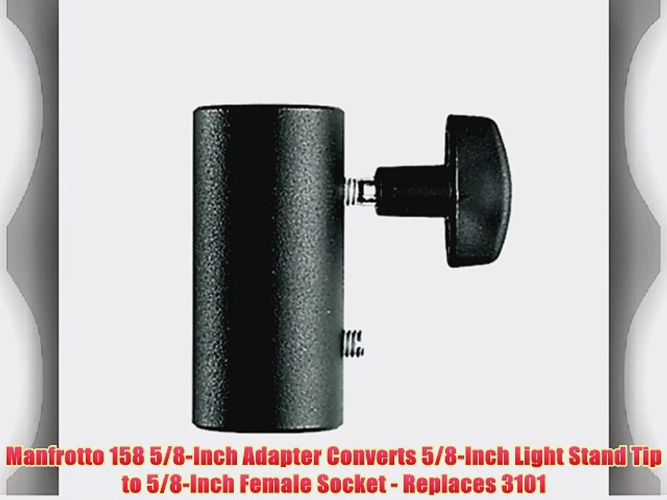 Manfrotto 158 5/8-Inch Adapter Converts 5/8-Inch Light Stand Tip to 5/8-Inch Female Socket