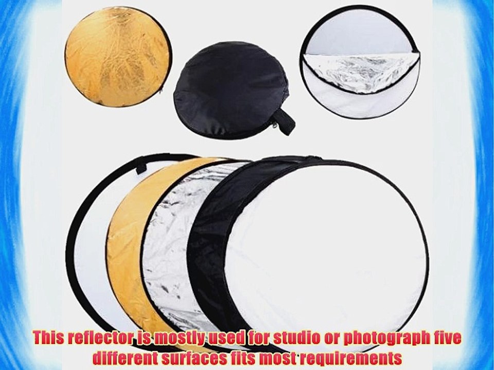 Ohuhu? 5 in 1 (Golden Silver White Black Translucent) Studio Lighting Reflection Round Collapsible