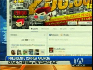 Presidente Correa anunció la creación de la pagina web “Somos más”
