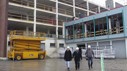 Maubeuge: levage d'une structure métallique pour le nouveau bâtiment de la CAF, l'ancien FJT situé boulevard Pasteur