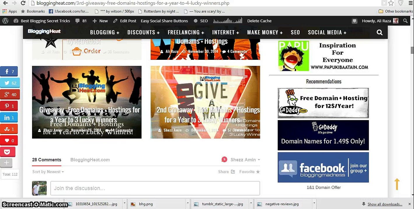 3rd Giveaway - Free Domains + Hostings for a Year to 4 Lucky Winners!