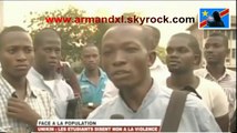 La réaction des étudiants Congolais de l’UNIKIN à la violente répression policière contre les manifestations dénonçant le projet de modification de la loi électorale