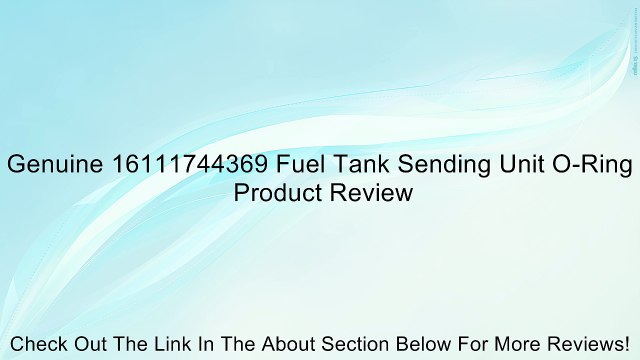 Genuine 16111744369 Fuel Tank Sending Unit O-Ring Review