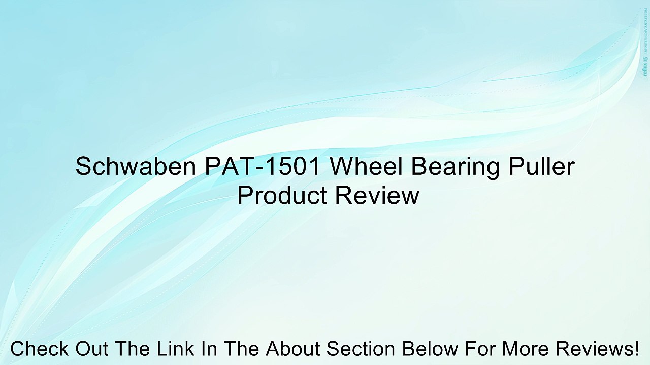 Schwaben PAT-1501 Wheel Bearing Puller Review