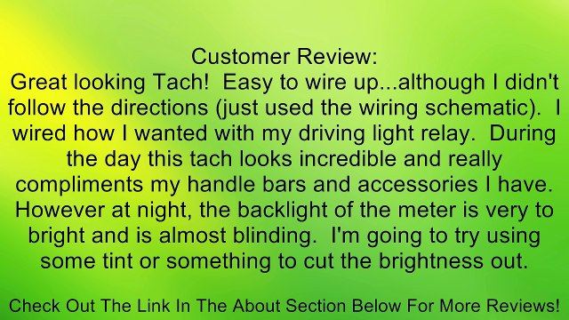 Cobra Billet Tachometer for Cruisers For Honda VT750C2 Shadow Spirit 2007-2009, 2012 / VTX1300C 2004-2008 - 01-1637 Review