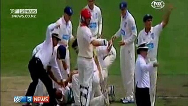 Phil Hughes Struck On Head - In Critical Condition - ORIGINAL VIDEO - HD