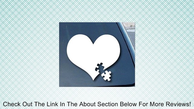 Autism Awareness Heart Puzzle Car Window Vinyl Decal Sticker 4 Wide (Color: White) Review