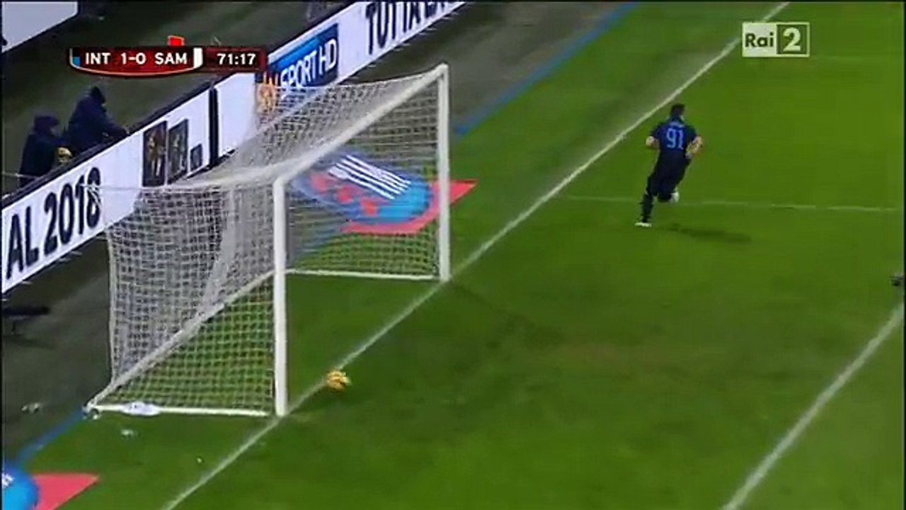 Xherdan Shaqiri first goal Inter Milan vs Sampdoria 21-1-2015