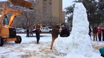 Snow Man destroyed in Texas