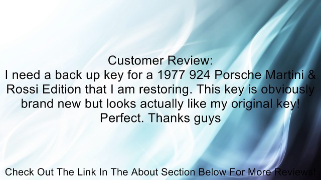 Porsche 944 924 924s 831 Key Blank (Black) uncut GENUINE Review