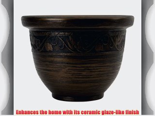 Listo ZEA16001P54 Glaze Resin Planter Celtic Bronze 16-Inch Width