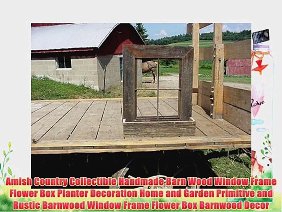 Amish Country Collectible Handmade Barn Wood Window Frame Flower Box Planter Decoration Home