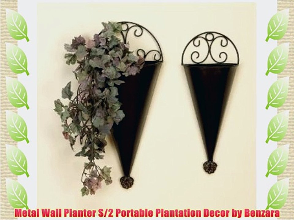 Metal Wall Planter S/2 Portable Plantation Decor by Benzara