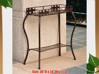 Santa Fe Iron Rectangular Plant Stand (Matte Brown) (30H x 24W x 11D)