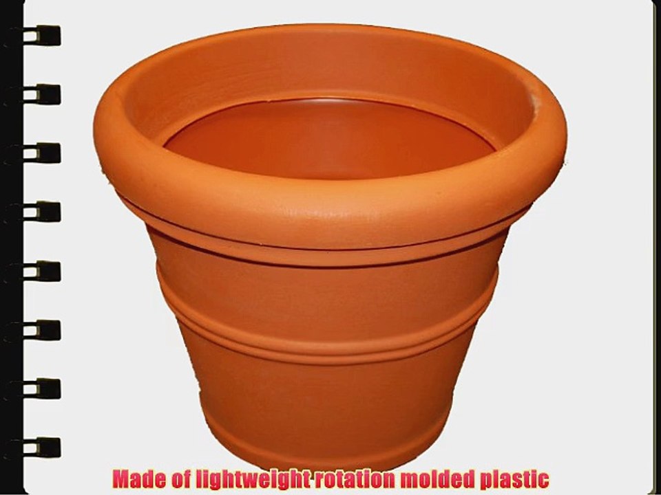 Tusco Products T20 Rolled Rim Pot Round Terra Cotta 20-Inch Large Size