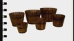DeVault Enterprises DEVBP208 6 Piece Wooden Whiskey Barrel Planter Set