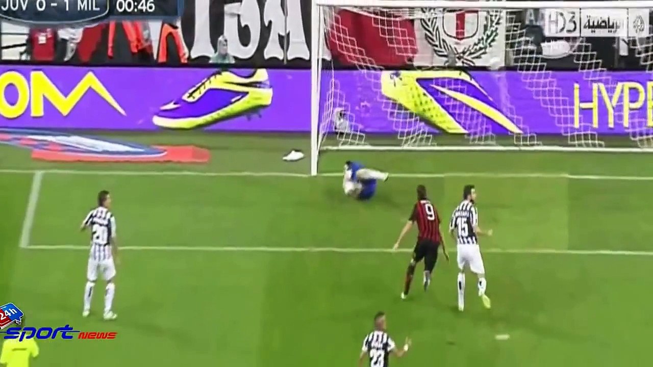 أهداف مباراة الجولة 7 الدوري الايطالي أي سي ميلان 3 - 2 يوفنتوس الأحد 2013 - 10 - 6