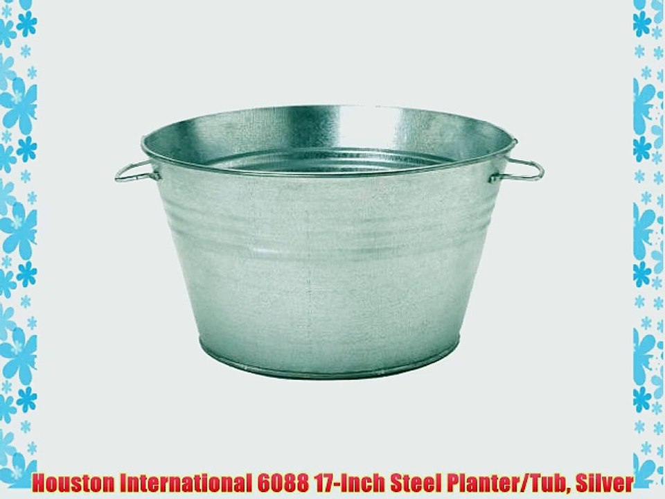 Houston International 6088 17-Inch Steel Planter/Tub Silver