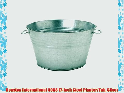Houston International 6088 17-Inch Steel Planter/Tub Silver