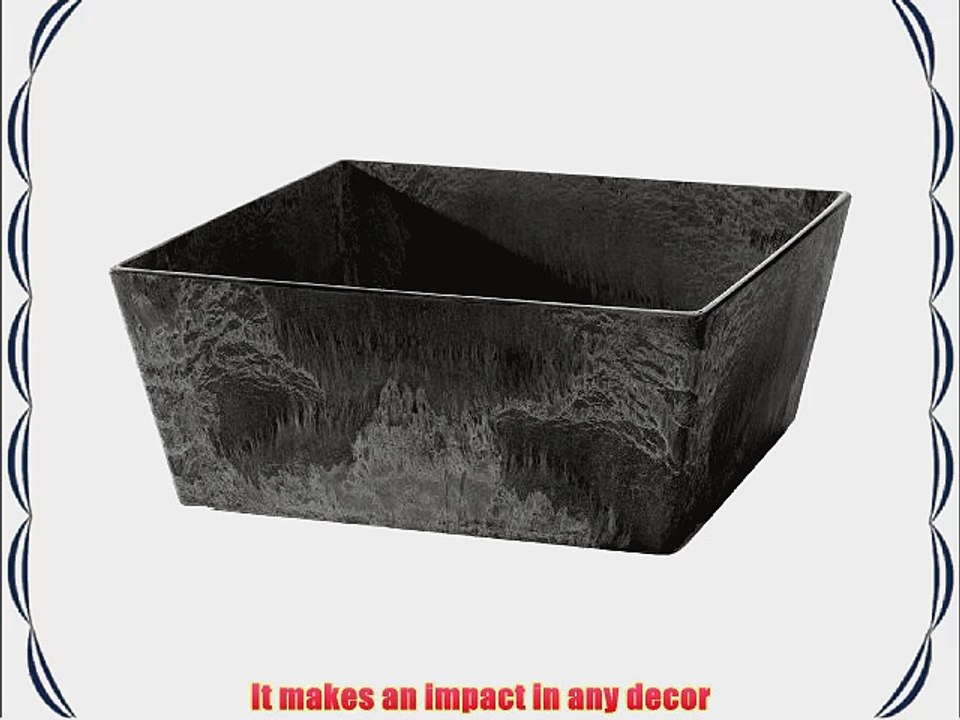 Novelty 36128 Ella Low Square Planter Black