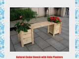 Natural Cedar Bench with Side Planters