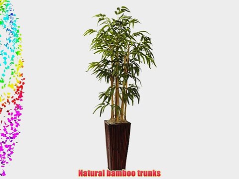 Nearly Natural 6737 4-Feet Bamboo with Decorative Planter Green