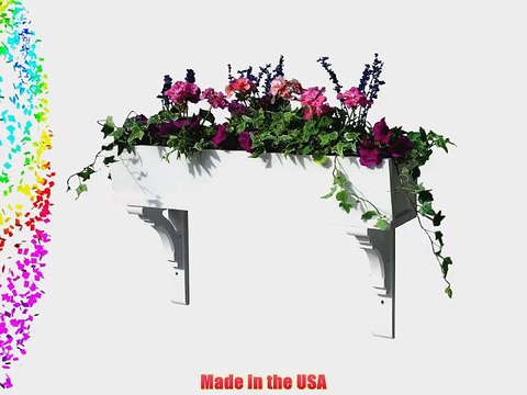 Lazy Hill Farm Designs 999022 Sunrise Cedar Window Box White with 2 Decorative Mounting Brackets