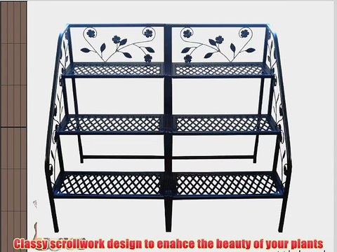 Tierra Garden 39-100362R 3-Tier Right Corner Plant Stand 19.5 by 23.5 by 31.5-Inch Black