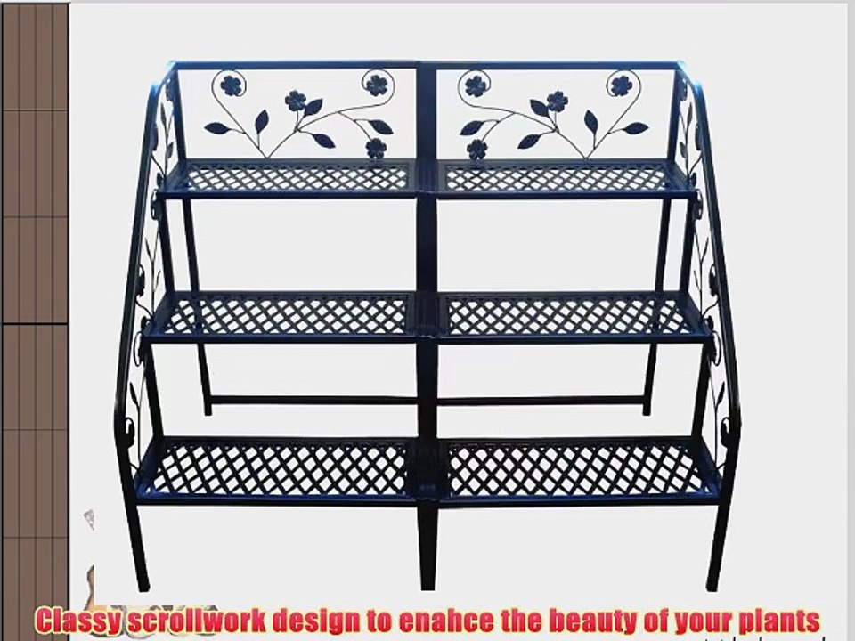 Tierra Garden 39-100362R 3-Tier Right Corner Plant Stand 19.5 by 23.5 by 31.5-Inch Black