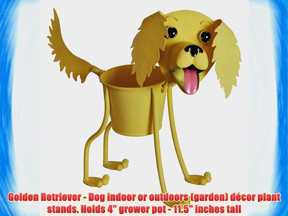 Golden Retriever - Dog indoor or outdoors (garden) d?cor plant stands. Holds 4 grower pot -