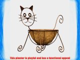 Panacea 86655 Cat Planter with 10-Inch Coco Liner 16-Inch Height Rust Powder Coated Finish