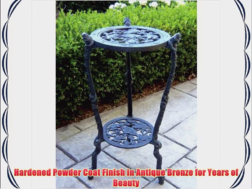 Oakland Living Frog Table Plant Stand Antique Bronze