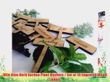 Mile Nine Herb Garden Plant Markers / Set of 10 Engraved Wood Labels