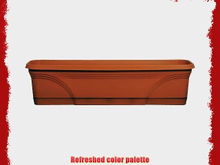 Dynamic Design MB3612TC Medallion Deluxe 36-Inch Poly Window Box with Saucer Terra Cotta