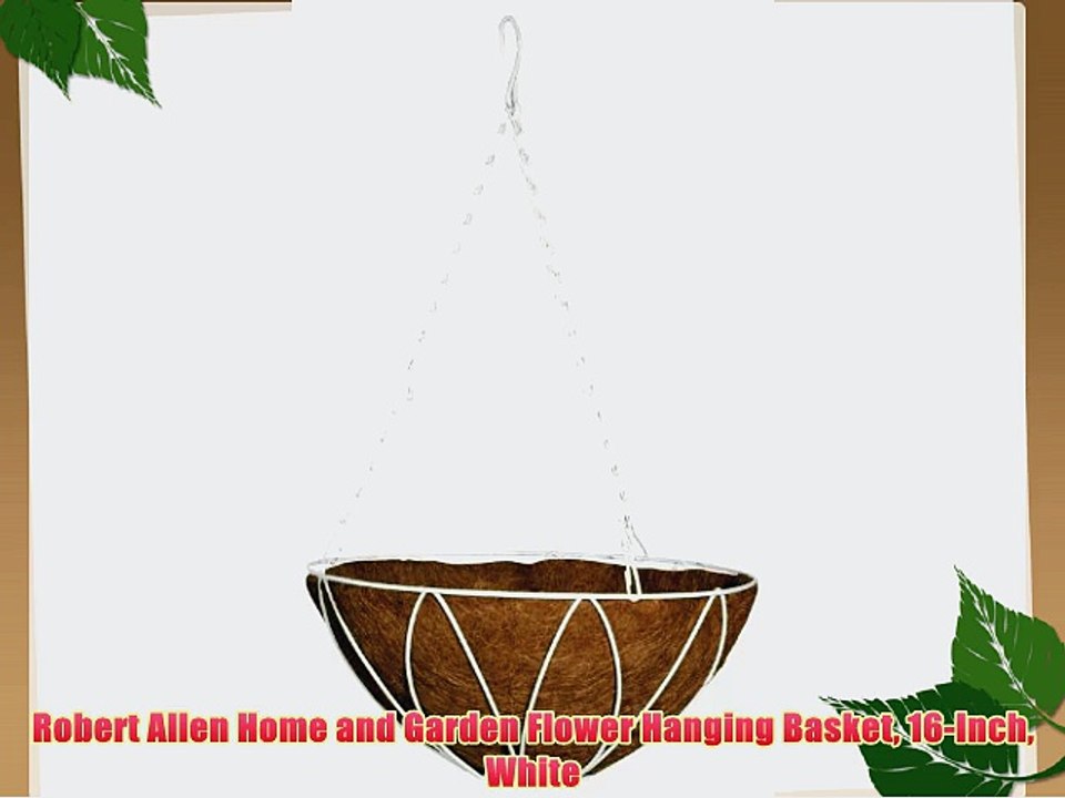Robert Allen Home and Garden Flower Hanging Basket 16-Inch White