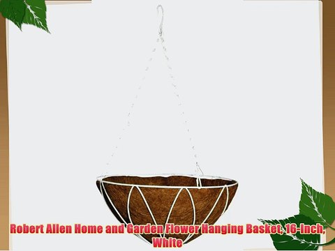 Robert Allen Home and Garden Flower Hanging Basket 16-Inch White