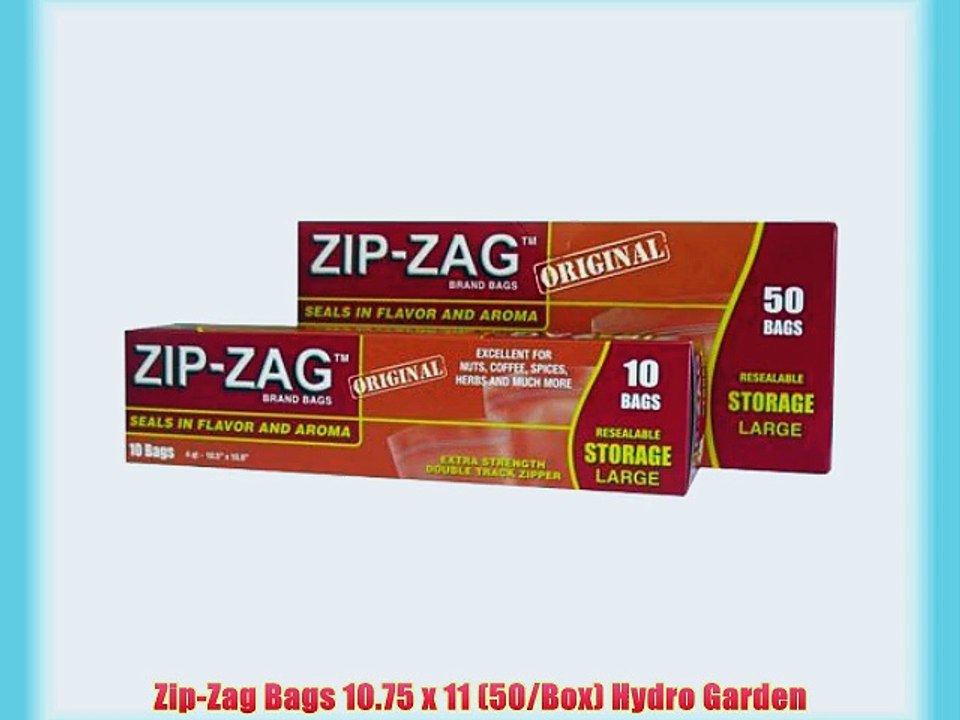 Zip-Zag Bags 10.75 x 11 (50/Box) Hydro Garden