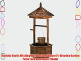 Koehler Rustic Wishing Well Bucket Outdoor Fir Wooden Garden Patio Yard Decorative Planter