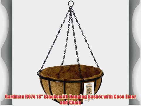Gardman R974 18 Blacksmith Hanging Basket with Coco Liner and Chain