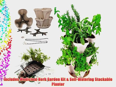 Stackable Planter Medicinal Herb Garden Starter Kit- Start Growing Fresh Medicine Herbs -