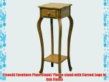 Frenchi Furniture Plant Stand/ Phone stand with Curved Legs in Oak Finish