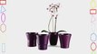 Set of 4 Assorted Pieces 6 Ceramic Purple Orchid Flower Pots Planters