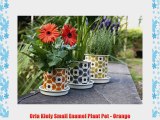 Orla Kiely Small Enamel Plant Pot - Orange