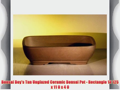 Bonsai Boy's Tan Unglazed Ceramic Bonsai Pot - Rectangle 14 125 x 11 0 x 4 0